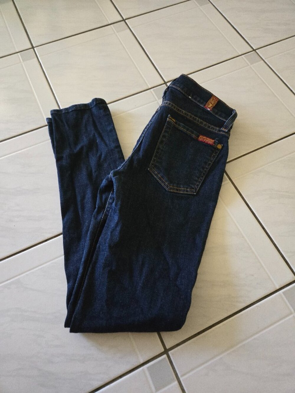 7 For All Mankind Slim Cigarette Jeans Dark Wash 24
